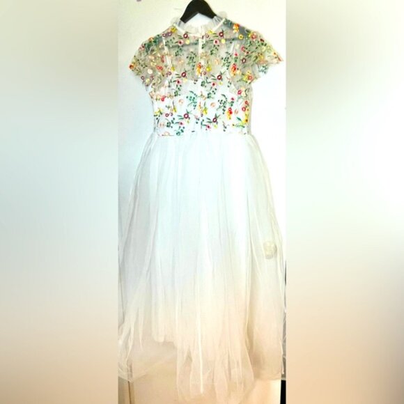 SHEIN Floral Embroidered White Long Formal Gown - Picture 2 of 6